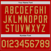 Custom Red Old Gold-Black Authentic Throwback Basketball Jersey