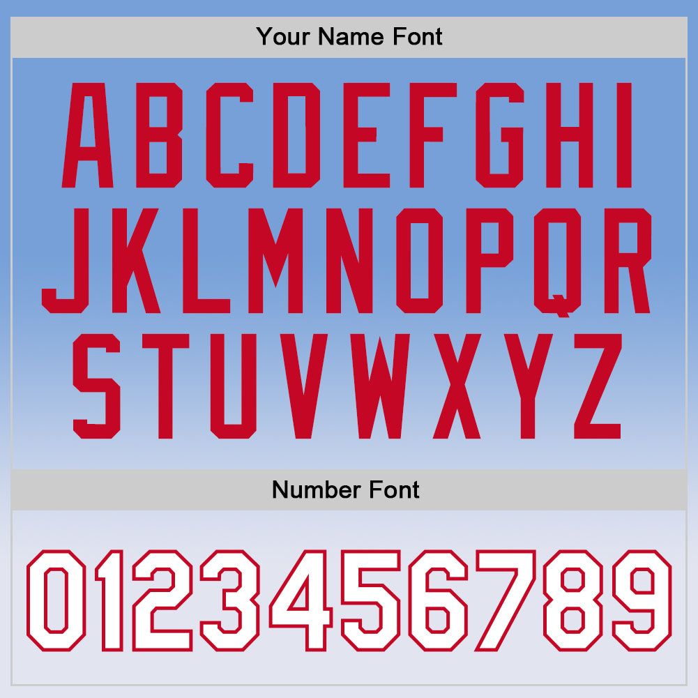 Custom Light Blue White-Red Authentic Fade Fashion Basketball Jersey