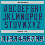 Custom Teal Navy-White Authentic Throwback Basketball Jersey