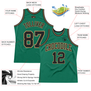 Custom Kelly Green Black-Old Gold Authentic Throwback Basketball Jersey