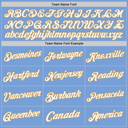 Custom Light Blue White-Old Gold Authentic Throwback Basketball Jersey