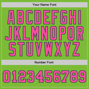 Custom Neon Green Pink-Navy Authentic Basketball Jersey