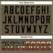 Custom Olive Vintage USA Flag-Black Authentic Throwback Salute To Service Basketball Jersey