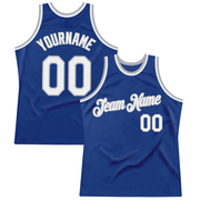 Custom Royal White-Gray Authentic Throwback Basketball Jersey