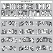 Custom Gray White-Black Authentic Throwback Basketball Jersey