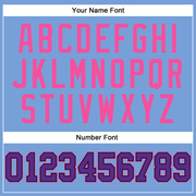 Custom Light Blue Purple Black-Pink Authentic Throwback Basketball Jersey