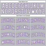 Custom Gray White-Purple Authentic Throwback Basketball Jersey