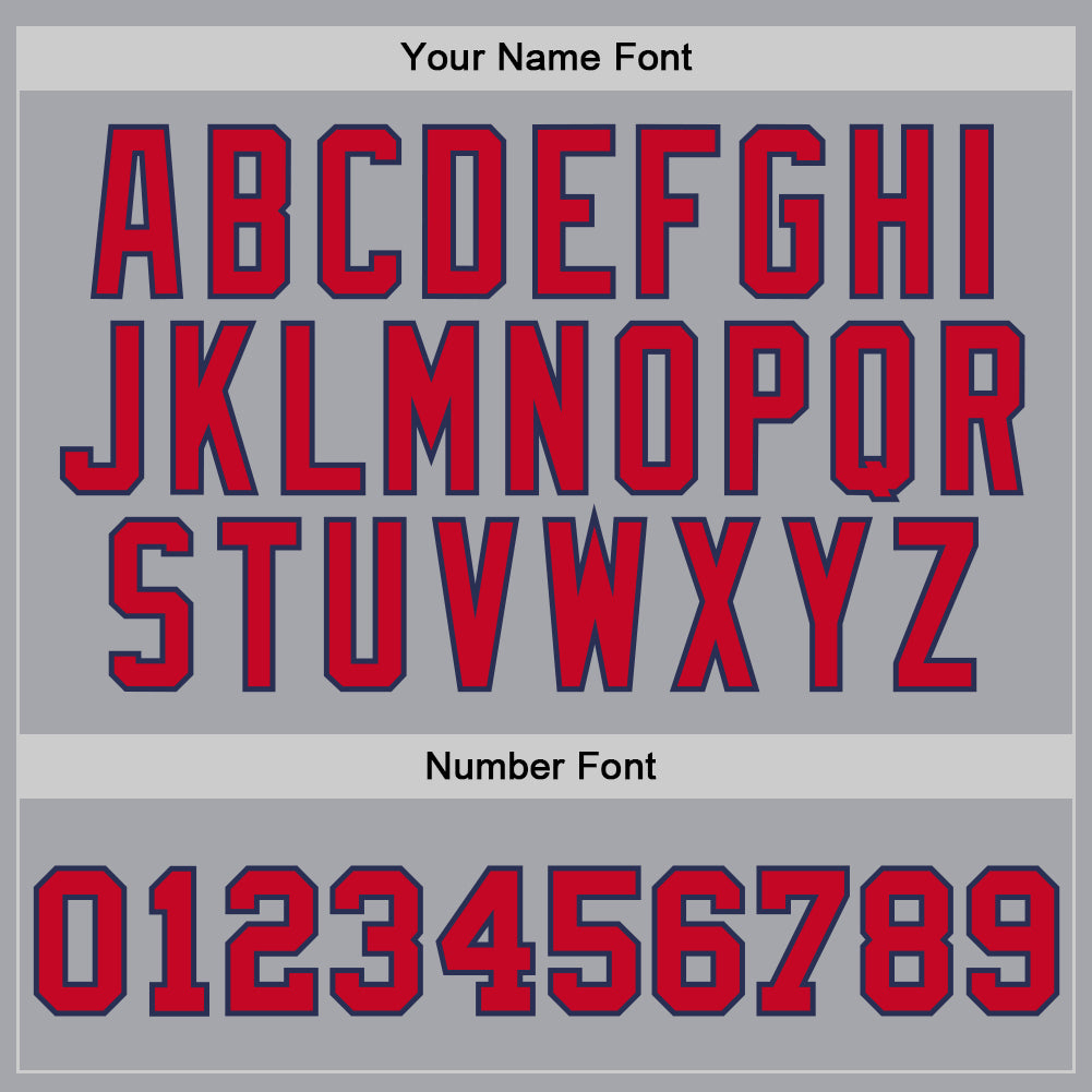 Custom Gray Red-Navy Authentic Throwback Basketball Jersey