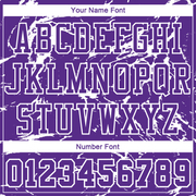 Custom Purple White Abstract Grunge Art Round Neck Sublimation Basketball Suit Jersey