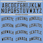 Custom Light Blue Black-White Authentic Throwback Basketball Jersey