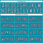 Custom Teal Navy Pinstripe Gray Authentic Basketball Jersey