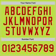 Custom Neon Green Red-White Authentic Throwback Basketball Jersey