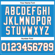 Custom Blue White-Orange Authentic Throwback Basketball Jersey