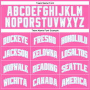 Custom Pink White-Light Blue Authentic Throwback Basketball Jersey