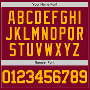 Custom Maroon Gold-White Authentic Throwback Basketball Jersey