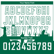Custom White Kelly Green Holiday Travel Monuments Silhouette Authentic City Edition Basketball Jersey