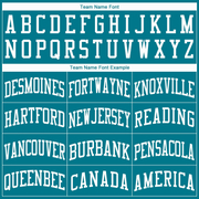 Custom Teal White Round Neck Basketball Jersey