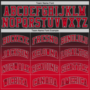 Custom Black Red-White Authentic Fade Fashion Basketball Jersey