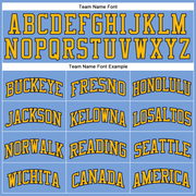 Custom Light Blue Gold-Navy Authentic Throwback Basketball Jersey