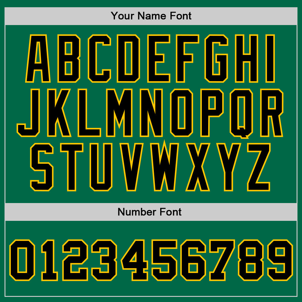 Custom Kelly Green Black-Gold Authentic Throwback Basketball Jersey