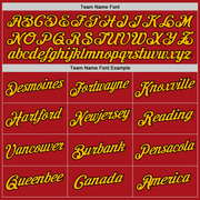 Custom Red Black-Gold Authentic Throwback Basketball Jersey