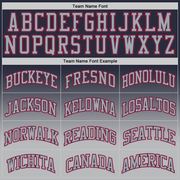 Custom Navy Gray-Red Authentic Fade Fashion Basketball Jersey