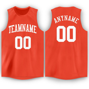 Custom Orange White Round Neck Basketball Jersey