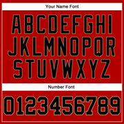 Custom Red Black Pinstripe Black-Old Gold Authentic Basketball Jersey