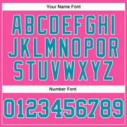 Custom Pink Teal-White Authentic Throwback Basketball Jersey