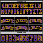Custom Reversible Black Purple-Gold Double Side Basketball Jersey