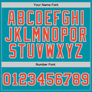 Custom Teal Orange-White Authentic Throwback Basketball Jersey