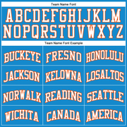 Custom Blue White-Orange Authentic Throwback Basketball Jersey