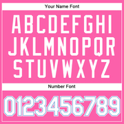 Custom Pink White Pinstripe White-Light Blue Authentic Basketball Jersey