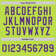 Custom Neon Green Purple-White Authentic Throwback Basketball Jersey