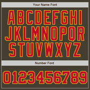 Custom Olive Red-Gold Authentic Throwback Salute To Service  Basketball Jersey