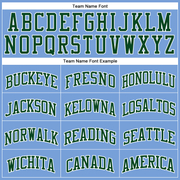 Custom Light Blue Green-White Authentic Throwback Basketball Jersey