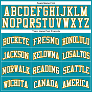 Custom Teal White Gold-Black Authentic Throwback Basketball Jersey