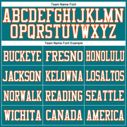 Custom Teal White-Orange Mesh Authentic Football Jersey