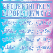 Custom White Light Blue-Purple 3D Pattern Design Sky With Clouds Watercolor Style Authentic Basketball Jersey