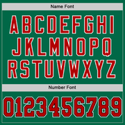 Custom Kelly Green Red-Black Mesh Authentic Throwback Football Jersey