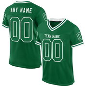 Custom Kelly Green White Mesh Authentic Throwback Football Jersey
