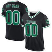 Custom Black Kelly Green-White Mesh Authentic Throwback Football Jersey
