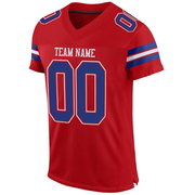 Custom Red Royal-White Mesh Authentic Football Jersey