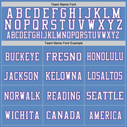 Custom Light Blue Purple-White Mesh Authentic Football Jersey