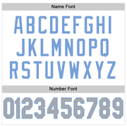 Custom White Gray-Light Blue Mesh Authentic Football Jersey