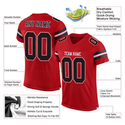 Custom Red Black-White Mesh Authentic Football Jersey