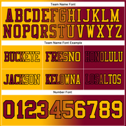 Custom Maroon Gold-Black Mesh Authentic Gradient Fashion Football Jersey