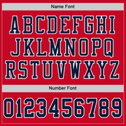 Custom Red Navy-White Mesh Authentic Football Jersey