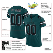 Custom Midnight Green Black-White Mesh Authentic Football Jersey