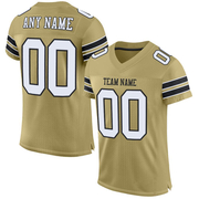 Custom Vegas Gold White-Black Mesh Authentic Football Jersey